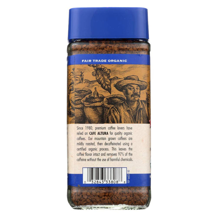 Cafe Altura  Decaf Medium Roast Freeze-Dried Instant Coffee  Organic  Non-GMO  Jar   3.53