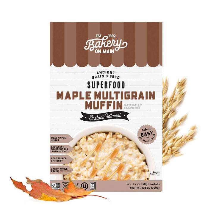 Bakery On Main  Instant Oatmeal Gluten Free Maple Multigrain Muffin   10.5 Oz