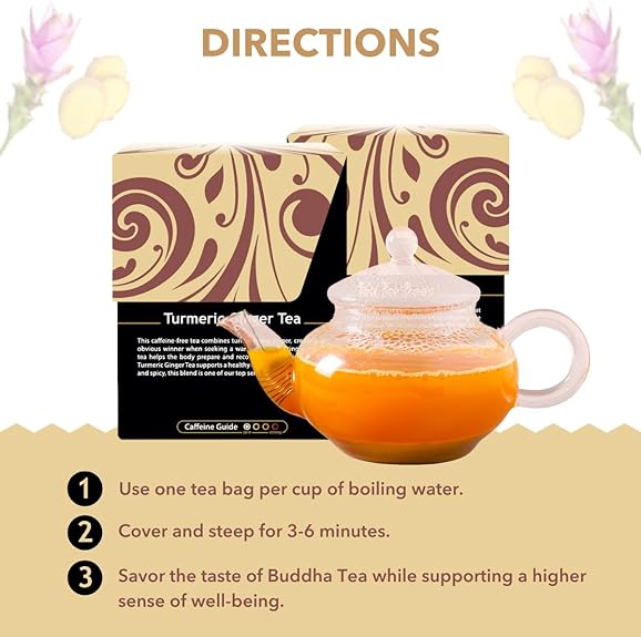 Buddha Teas  Organic Turmeric Ginger Tea  18 Bag