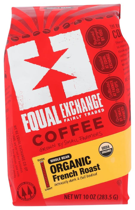 Equal Exchange  Organic Whole Bean Coffee French Roast   10 oz