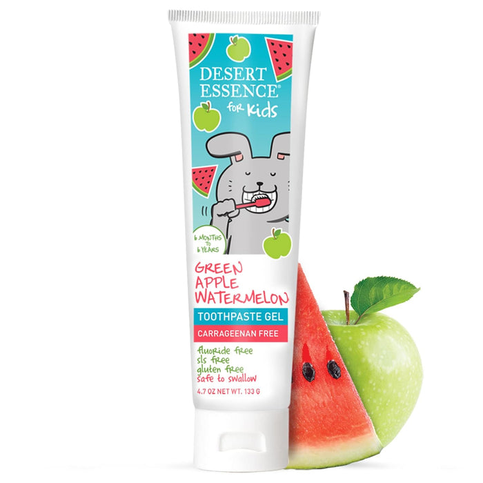 Desert Essence  Toothpaste Gel Kids Green Apple Watermelon  1 Each  4.7 Oz