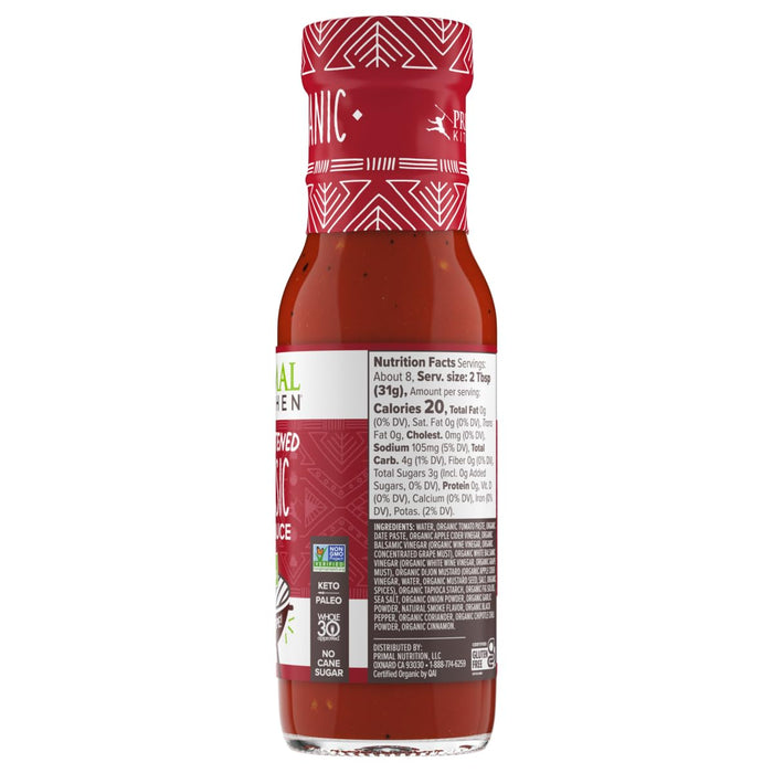 Primal Kitchen Organic And Unsweetened Classic Bbq Sauce 8.5 oz