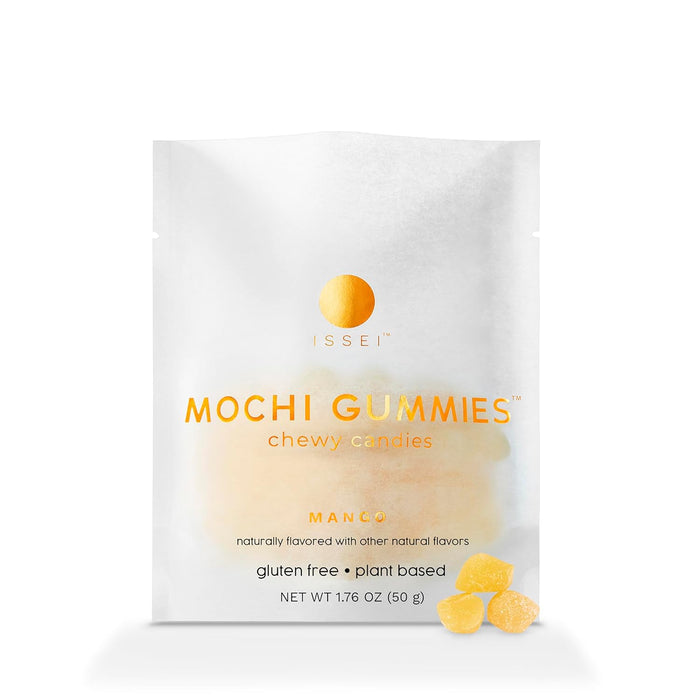 ISSEI Mochi Gummies Chewy Candy Soft Chewy Delicious Mango 1.76 Oz