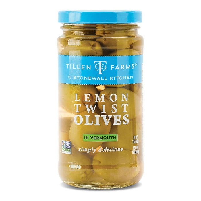 Tillen Farms Lemon Twist Olives in Vermouth 12 oz