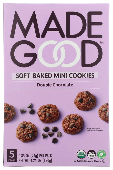 Made Good  Organic Soft Baked Mini Cookies Double Chocolate  4.25 Oz