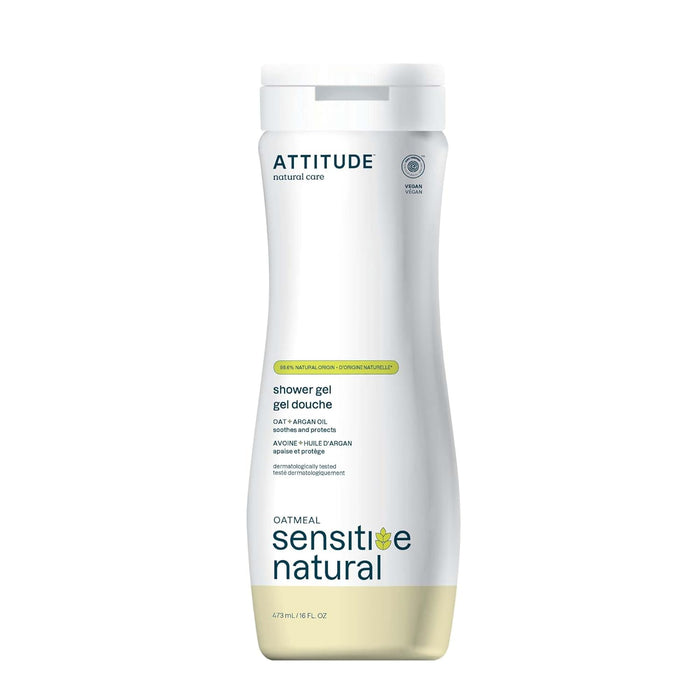 ATTITUDE Body Wash for Sensitive Skin with Oat and Argan Oil 16 Fl