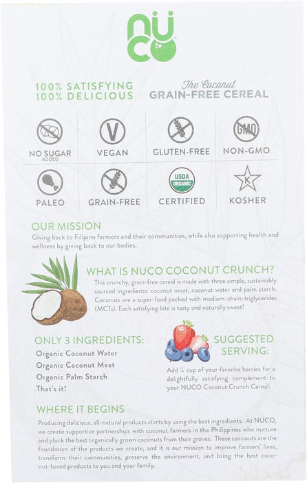 Nuco  Organic Coconut Crunch Gluten-Free Cereal  Box   10.5 Oz