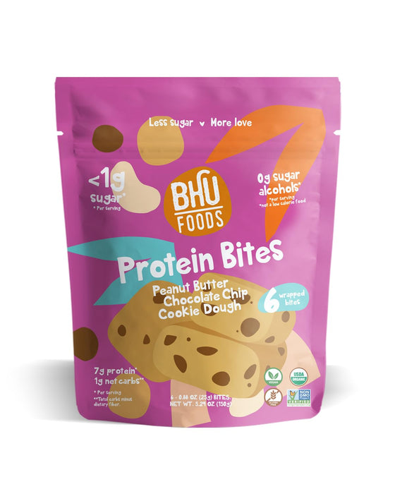 Bhu Foods  Keto Bites Peanut Butter Chocolate Chip Cookie Dough   5.29 Oz