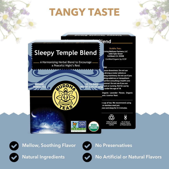 Buddha Teas  Organic Sleepy Temple Blend Tea  18 Bag