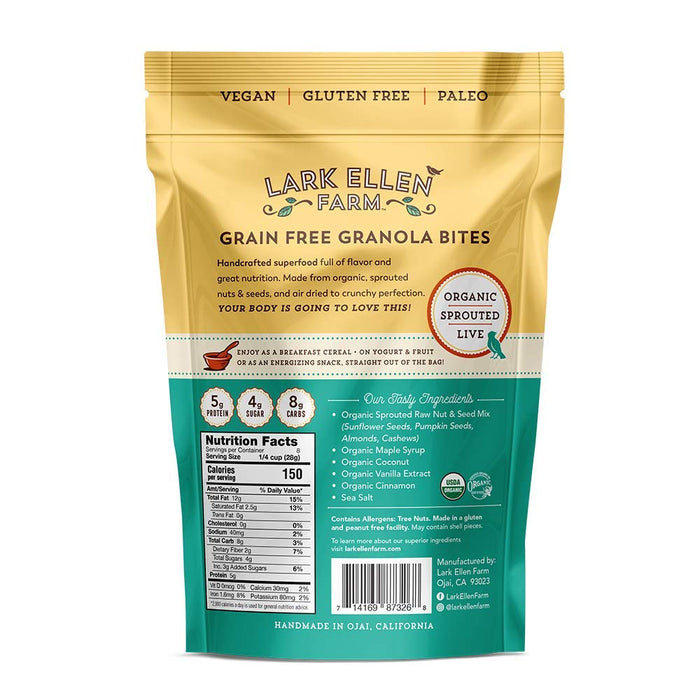 Lark Ellen Farm Organic Grain Free Granola Bites Vanilla Cinnamon 8 oz
