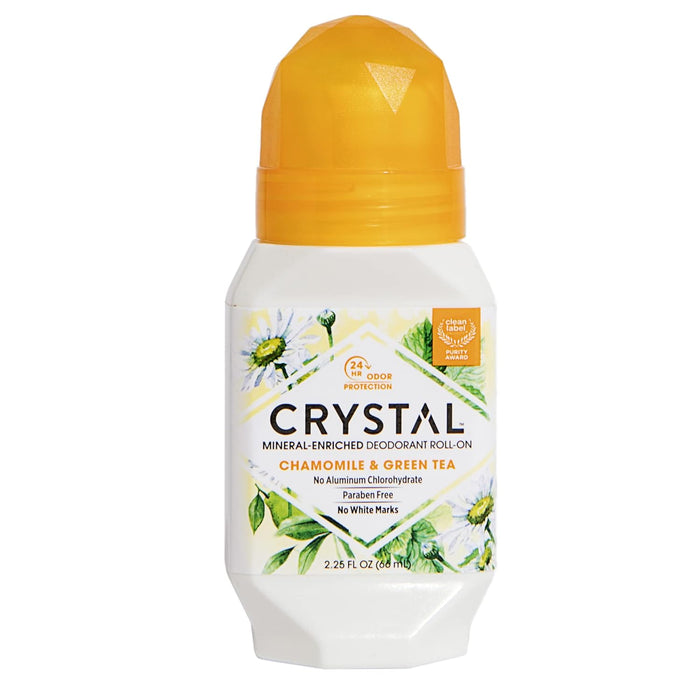 Crystal Mineral Deodorant Roll On Chamomile And Green Tea 2.25 Oz