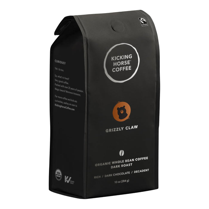 Kicking Horse  Organic Whole Bean Grizzly Claw Dark Roast   10 oz