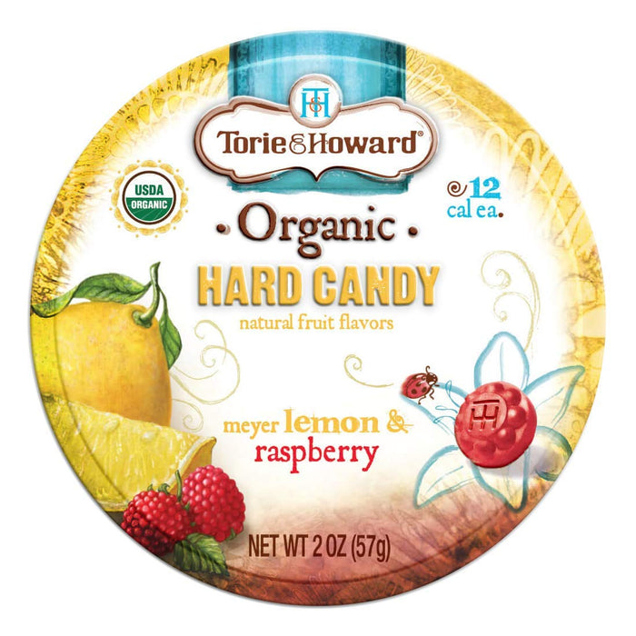 Torie Howard Organic Hard Candy Meyer Lemon Raspberry 2 oz