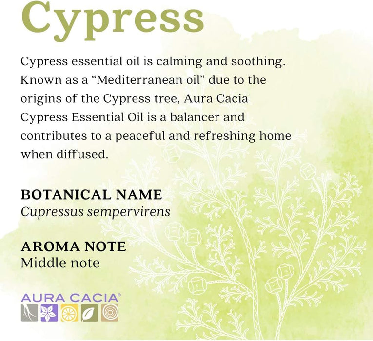 Aura Cacia  Essential Solutions Oil Cypress  1 Each  0.5 Oz