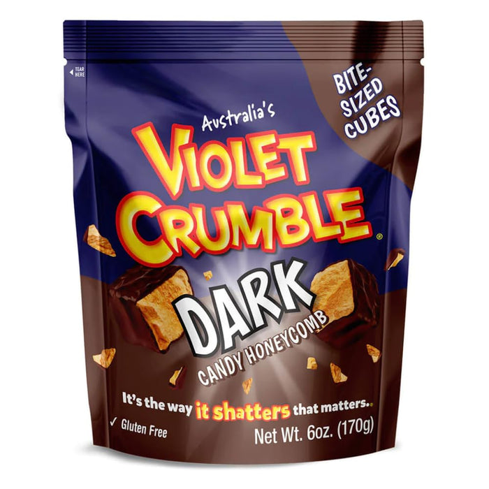 Violet Crumble Dark Chocolate Honeycomb Crumble Cubes Bag 6 oz