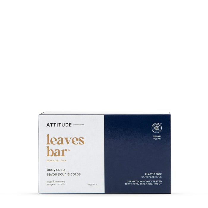 ATTITUDE Bath and Shower Body Soap Bar Sage Rosemary 4 OZ