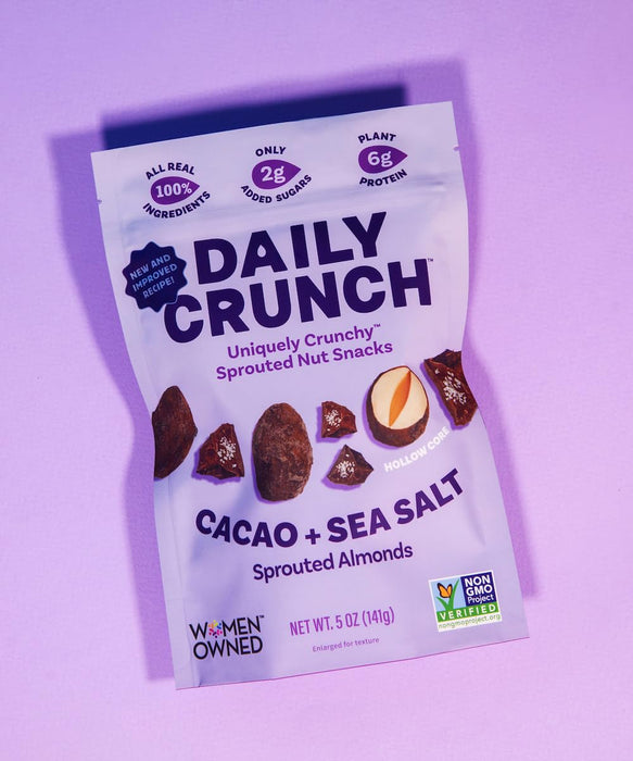 Daily Crunch Cacao Sea Salt Sprouted Almond Nut Snacks 5 oz
