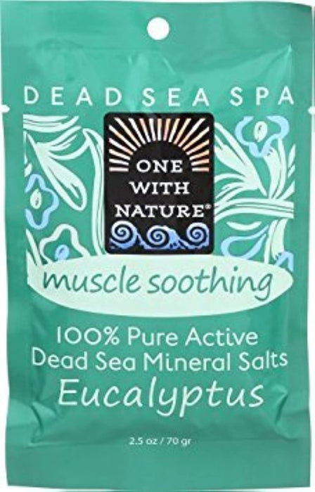 One With Nature  Dead Sea Mineral Salt Bath Soothing 2.5 Oz