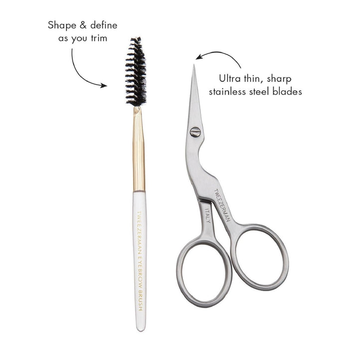 Tweezerman Brow Shaping Scissors and Brush 1 CT