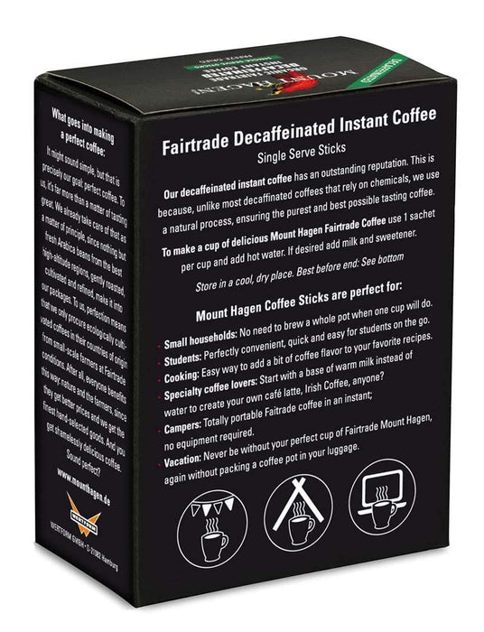 Mount Hagen  Organic Fairtrade Decaffeinated Instant Coffee  Single Serve   1.76 oz