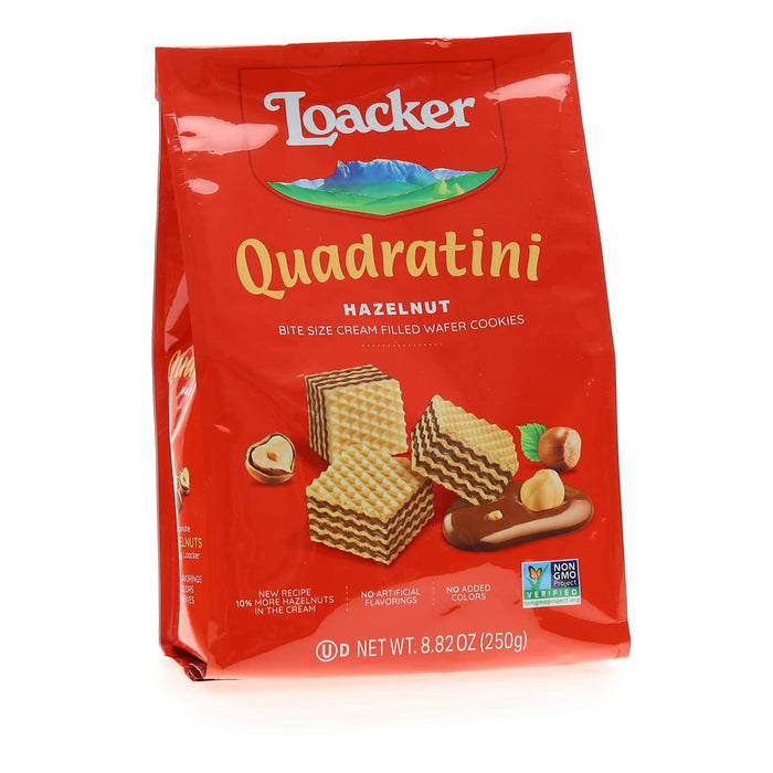 Loacker  Quadratini Hazelnut Wafer Cookies  8.82 Oz