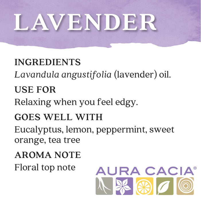 Aura Cacia  Pure Essential Oil Lavender  1 Each  2 Oz