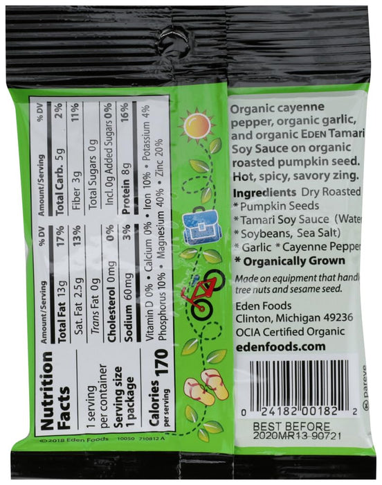 Eden Foods Organic Pumpkin Seeds Dry Roasted Spicy 1 oz