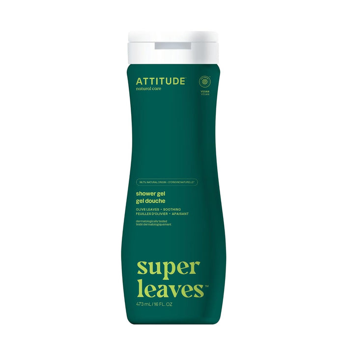 ATTITUDE Body Wash, EWG Verified Shower Gel Olive Leaves 16 Fl