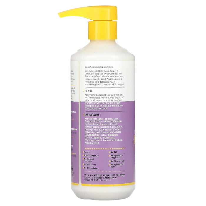 Alaffia Babies And Kids Conditioner And Detangler Lemon Lavender 16 Oz