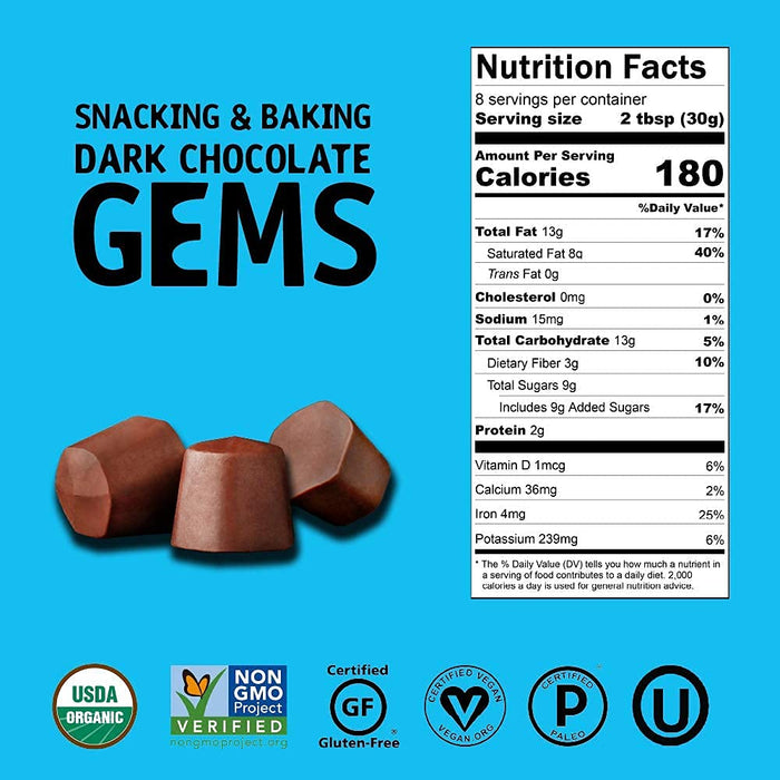 Hu Kitchen  Organic Dark Chocolate Snaking & Baking Hu Gems   9 Oz