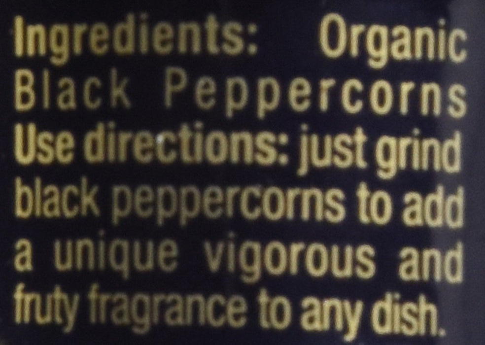 Drogheria & Alimentari  Organic Black Peppercorns Mill  1.6 Oz