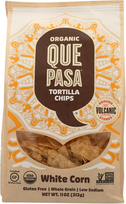 Que Pasa  Organic Tortilla Chips White Corn  11 Oz