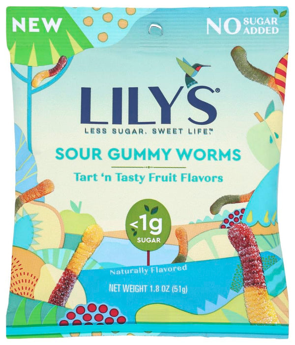 Lily's Sour Fruit Gummy Worms 1.8 oz