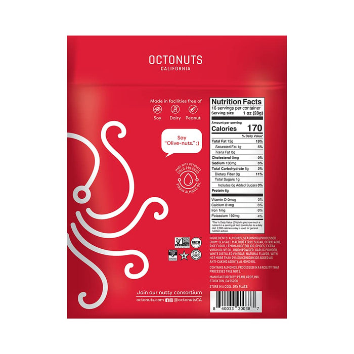 Octonuts Olive Oil Roasted Califronia Lemon Almonds 16 oz