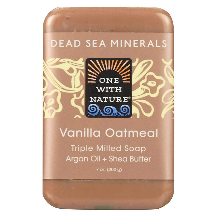 One With Nature Dead Sea Minerals Vanilla Oatmeal Triple Milled Soap 7 oz