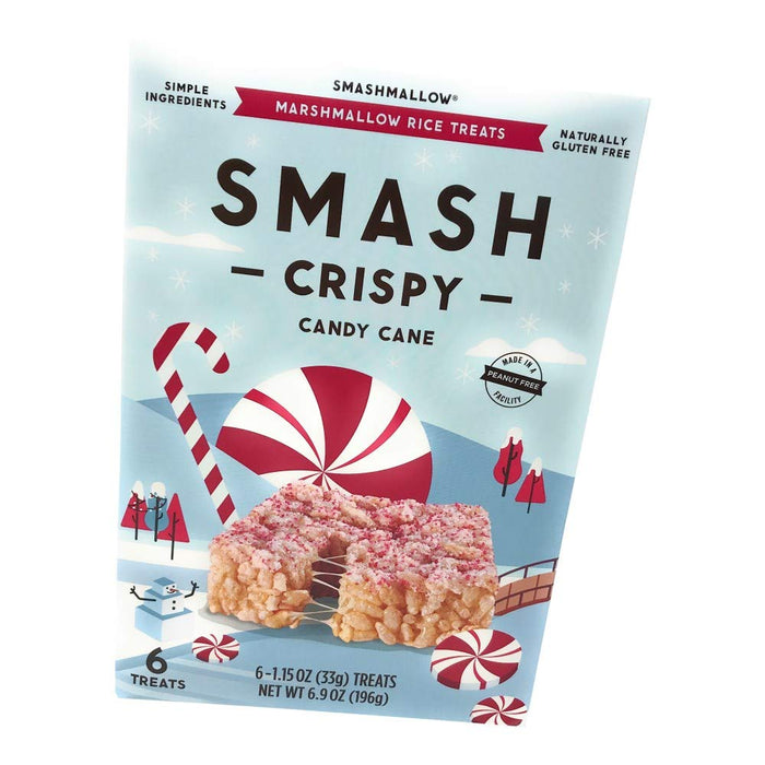 SMASHMALLOW Cane Rice Crispy Candy 6 Count 1.15 OZ