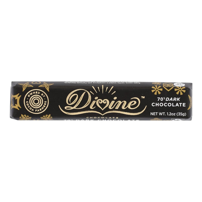 Divine Chocolate  70% Dark Chocolate Snack Bar   1.2 Oz