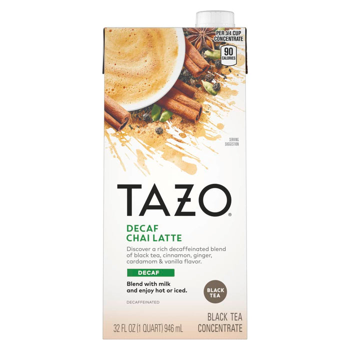 Tazo  Chai Decaf Latte Black Tea Concentrate  32 Fl Oz