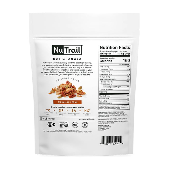 Nutrail Granola Cinnamon Pecan 8 OZ