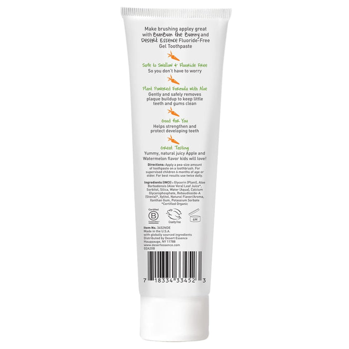 Desert Essence  Toothpaste Gel Kids Green Apple Watermelon  1 Each  4.7 Oz