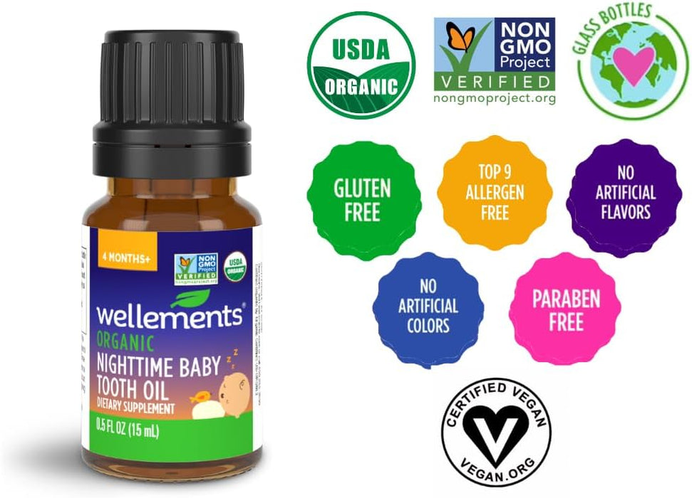 Wellements Organic Nighttime Baby Tooth Oil 0.5OZ