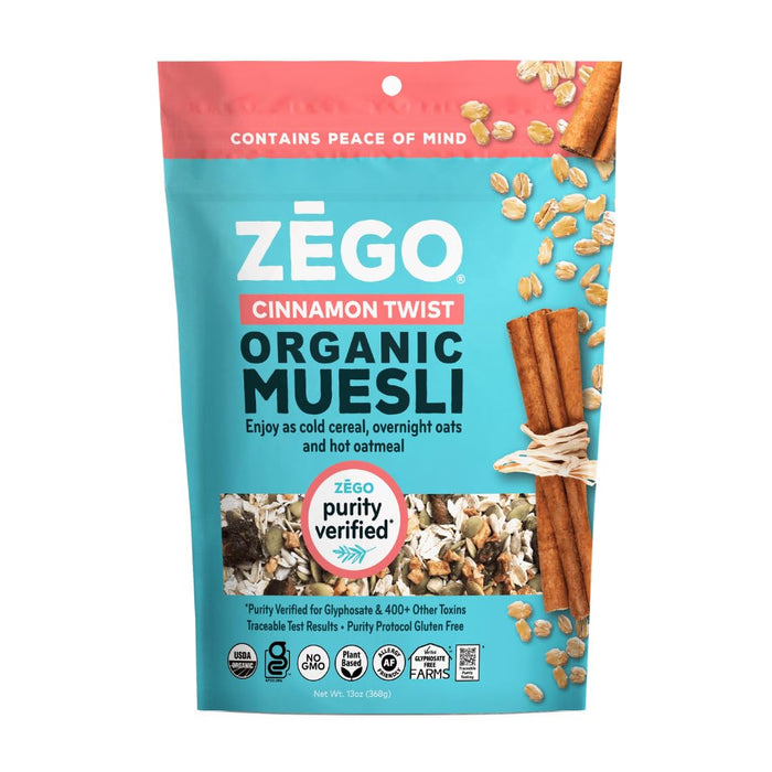 Zego  Organic Muesli Cinnamon Twist Bag   13 Oz