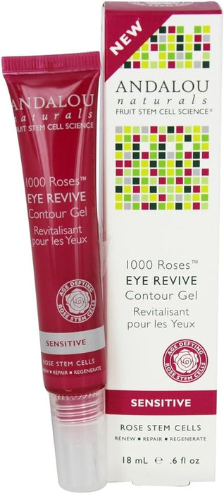 Andalou Naturals Eye Revive Contour Sensitive Gel 1000 Roses 0.6 Oz