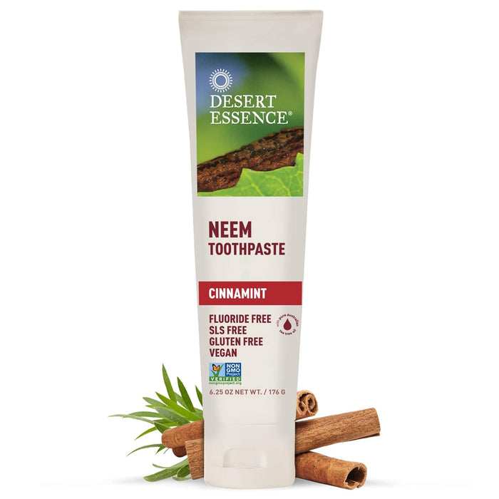 Desert Essence  Toothpaste Natural Neem Cinnamint  1 Each  6.25 Oz