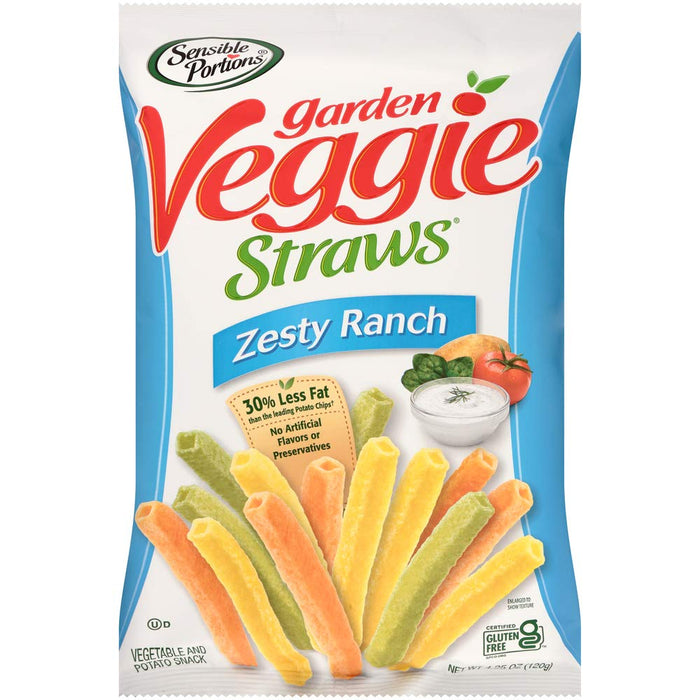 Sensible Portions  Garden Veggie Straws Zesty Ranch  5 Oz