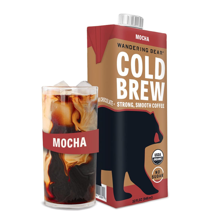 Wandering Bear  Cold Brew Strong  Smooth Coffee with Mocha   32 oz