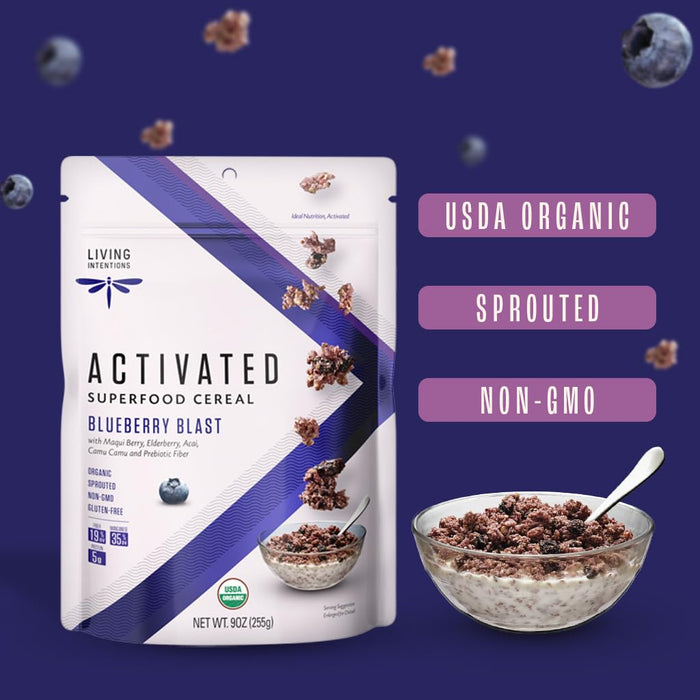 Living Intentions  Activated Superfood Cereal Blueberry Blast   9 Oz