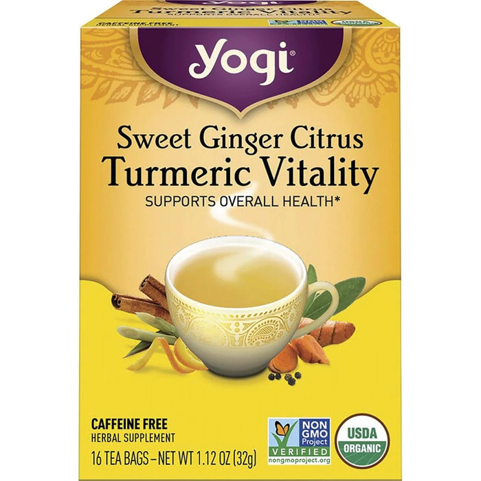 Yogi  Tea Sweet Ginger Citrus Turmeric Vitality  16 Ct