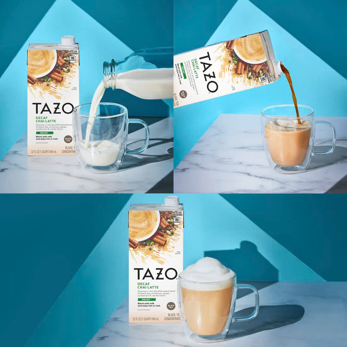 Tazo  Chai Decaf Latte Black Tea Concentrate  32 Fl Oz