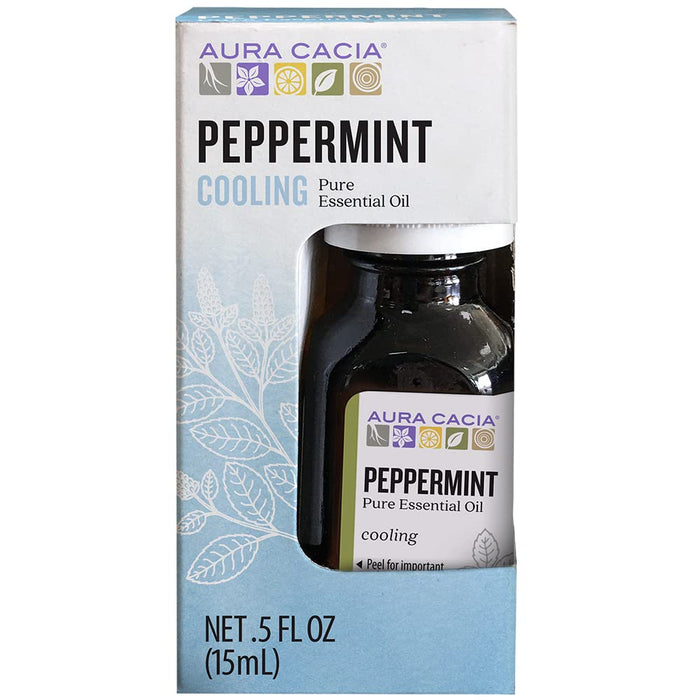 Aura Cacia  Peppermint Essential Oil Boxed Bottle   .5 Oz